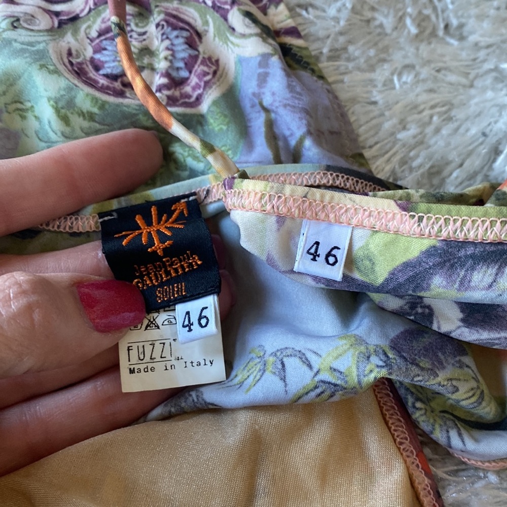 Jean Paul Gaultier Soleil Tropical String Bikini with Flamingos, Flowers & Water - Picture 5 of 6